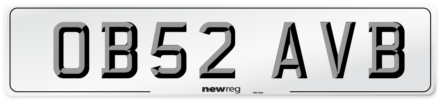 OB52 AVB Number Plate from New Reg